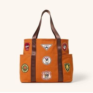 New! Woolrich x Target Large Patchwork Tote Bag Burnt Orange Purse/Handbag NWT